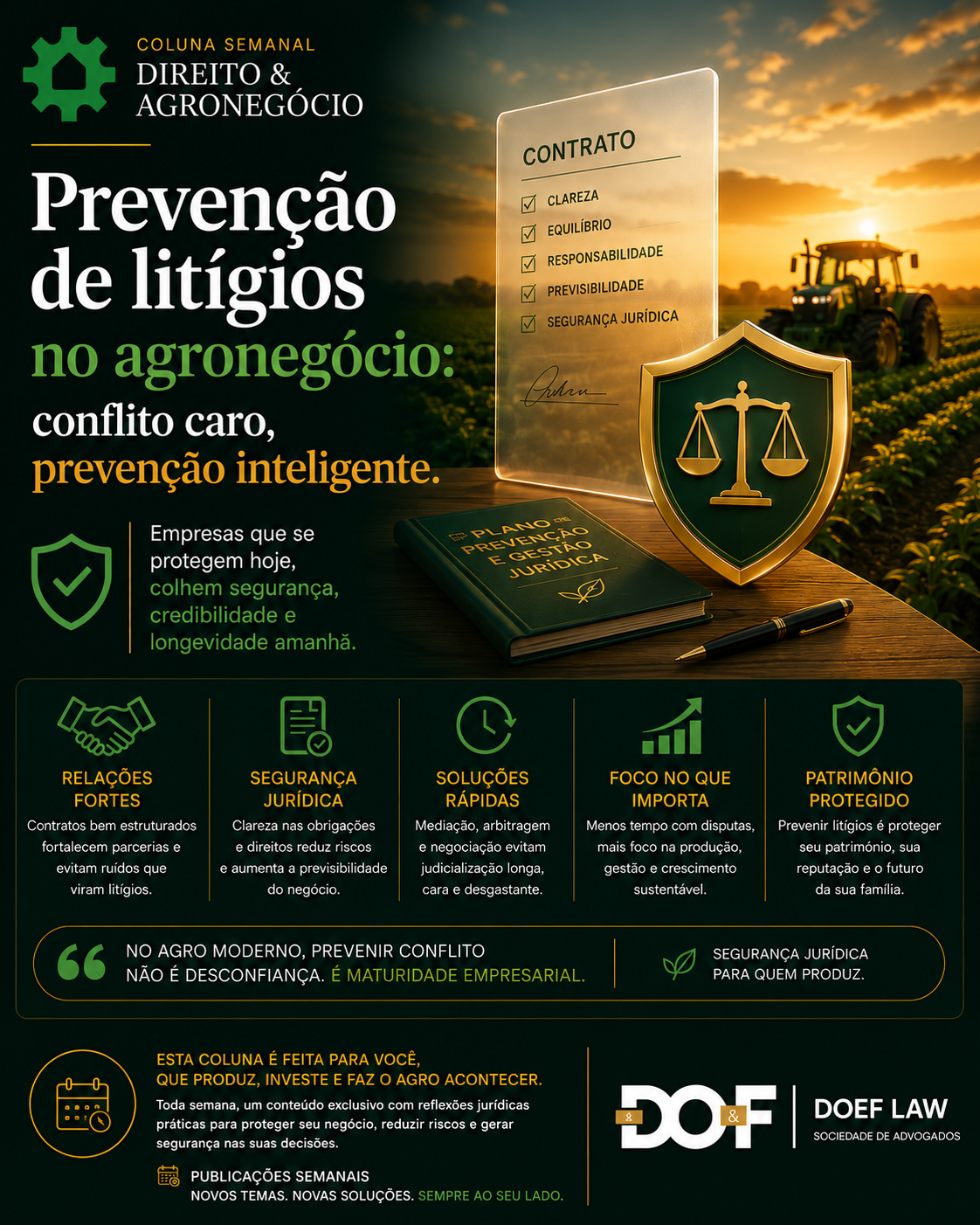 Prevenção de litígios no agronegócio: conflito caro, prevenção inteligente

O agronegócio brasileiro evoluiu em produtiv...