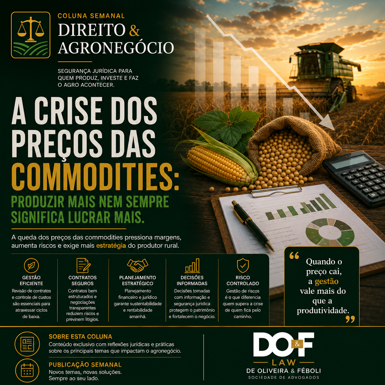 A crise dos preços das commodities: produzir mais nem sempre significa lucrar mais

O agronegócio brasileiro é marcado p...