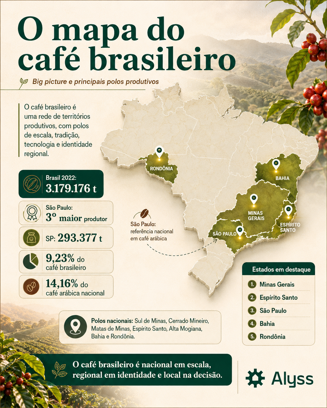 O mapa do café brasileiro: big picture e principais polos produtivos