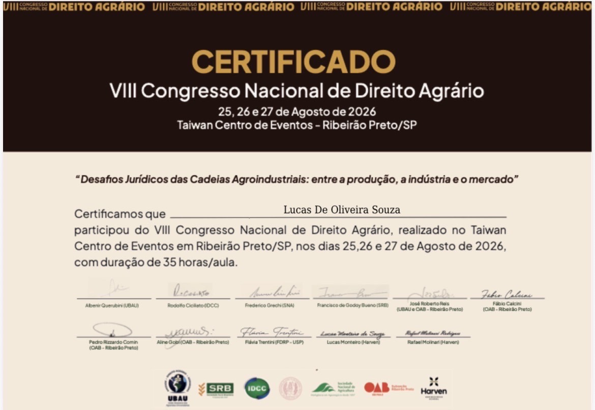 Nos dias 25, 26 e 27 de agosto, tive a oportunidade de participar, de forma remota, do VIII Congresso Nacional de Direit...